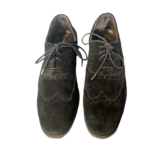 John Varavatos USA Men\'s Black Suede Brouge Oxford Shoes Size 10 main image 5